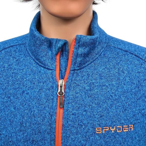 Spyder Empire Fleece Full Zip Jacket with Zippered Pockets Men L Blue - Picture 8 of 14